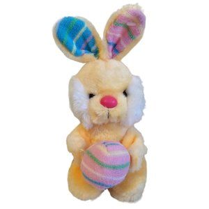 Dan Dee Bunny Rabbit Plush Stuffed Animal Pastel Terrycloth Egg Ears Vtg 1987 9"